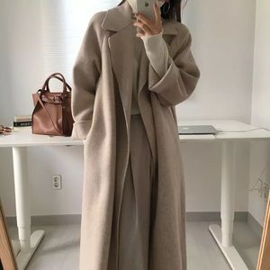 🥇HP🥇 Wool coat long Heather khaki women's winter outerwear